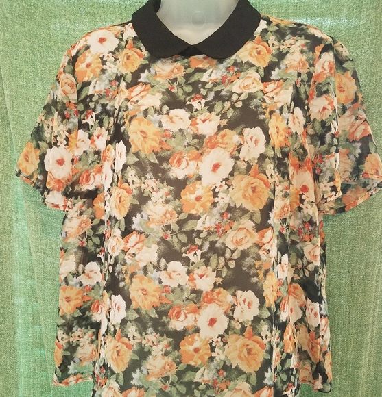 Forever 21 Tops - F21 SHEER FLORAL TOP